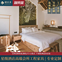 Star Hotel Guesthouse Soft Bag Headboard Backrest TV Table Apartment Double Man Bed Folk Furniture Full Customize