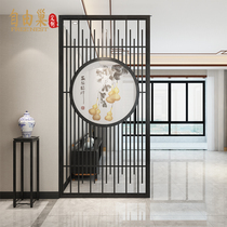 New Chinese style solid wood grille screen living room hotel private room partition wall entrance tea room entrance compartment seat screen
