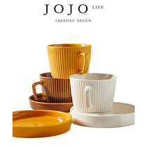 JOJO · Rome · Vintage Coffee Cup and Saucer Set Luxury Refined ins European Simple New Bone China Cup