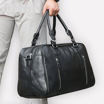 European and American fashion first layer cowhide travel bag mens leather business Hand bag large capacity short travel luggage bag