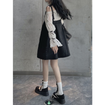 THETURE early autumn design sense niche shoulder bow lace long sleeve top lazy base shirt female