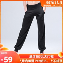 Loose fitness practice dance trousers womens sports thin radish hip hop dance pants yoga running pants closing training