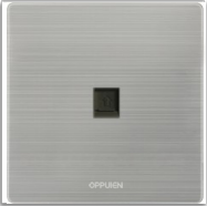 OP Brand Wall Switch Low Current Telephone Socket 86 Type C5 Series Silver Gray Stainless Steel Wire Drawing Deluxe Panel
