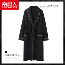 Antarctic mens nightgown Spring and Autumn cotton long sleeves medium long length bathrobe size autumn winter cotton yukata loungewear