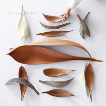Natural plant leaf tray desktop decoration Brazil imported cocoa leaf dried flowers model room studio accessories