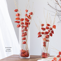 Ins Lantern Fruit Handmade Dried Flower Bouquet Red New Year Spring Festival Decoration Vase Flower Arrangement Fruit Kitchen Decoration