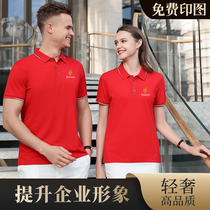 High-end polo shirt print character logo flip collar short sleeve custom work clothes embroidered advertising culture shirt business set to do