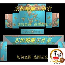 Tan carving squirrel grape JDP engraved relief carving picture grayscale picture flower bird grape sofa wishful throne
