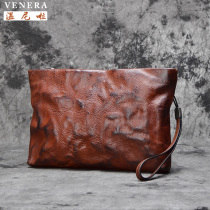 Headlayer Bull Leather Genuine Leather Mens Handbag Light Extravagant Bag Envelope Handbags Handbags Business Phone Bag Single Shoulder Diagonal Satchel