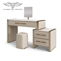 Light luxury dresser ins wind modern bedside storage cabinet One Nordic bedroom net Red rock plate makeup table H756