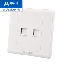 86 type concealed two-bit two-bit computer socket panel type five elegant white network cable network interface socket dual computer