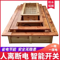  Hunan Huaihua large solid wood heater Household foot warmer baking foot stove baking fire box Electric fire bucket baking fire device