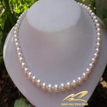 China Nanzhu natural seawater pearl necklace 7-8-9 extremely strong light flawless to send mother