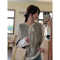 cozydays design sense niche wool knitted vest women 2021 early autumn stacked all-match sleeveless pullover vest