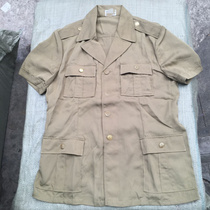 87 short sleeve shirt old linen yarn King fabric multi-pocket shirt old shirt cadre shirt 4 Pockets