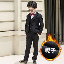 Autumn and Winter Childrens suit suit suit boys small suit flower girl dress jacket British handsome piano performance three-piece set