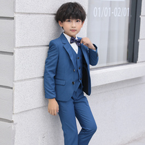 Childrens suit flower girl dress three-piece set Korean version of British handsome boy small suit suit suit boy piano performance