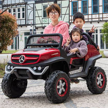 Double childrens electric car off-road Mercedes-Benz four-wheel remote control baby Unimok toy car can sit oversized
