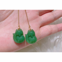 Running quantity Xianqi fox fairy fox glazed anti-small three 14k bag golden ear thread pair