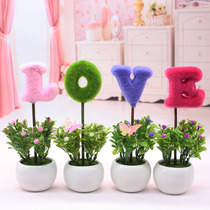 love simulation plant small potted plant creative home furnishings living room desk TV cabinet mini decoration fake flower ornaments