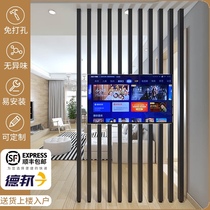 Wrought stainless steel square screen partition wall column grille decoration living room entrance office small apartment non-punching