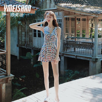 Yimeishan one-piece swimsuit female Conservative belly thin skirt 2021 new small breasts women soak hot spring swimsuit