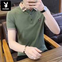 Playboy polo shirt Mens short-sleeved t-shirt summer loose tide brand cotton business half-sleeve lapel top clothes