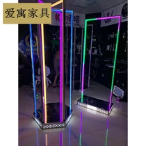 Bar luminous dance table Stainless steel door frame point platform Mobile symphony dance stick remote control four-dimensional frame stage
