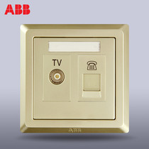 ABB switch socket panel abb Deyi Pearl Gold two position TV phone socket AE324-PG