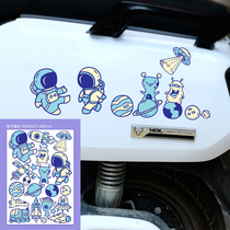 Astronaut cartoon alien sticker electric battery car full-length sticker motorcycle decoration cover scratch stickers