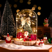 Home Christmas tree desktop ornaments creative DIY Window decorations holiday gift glass cover glowing small landscape