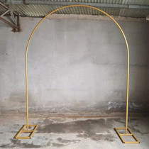 New wedding double rod arch wrought iron shelf wedding golden u-shaped arch semicircular single rod balloon decoration props