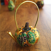 The imminent disappearance of the beautiful solitary goods old cloisonne small pot decorative pot ornaments copper tire silk enamel pot crafts