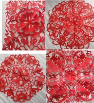 Student paper-cut works A3 paper-cut large Group window grilles