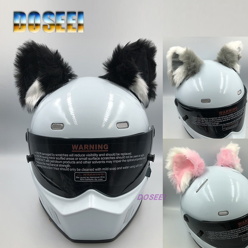DOSEEI Big Cat Ears Helmet Decoration Motorcycle Electric Bike Female Rider Bike Ski Helmet Ear Rider