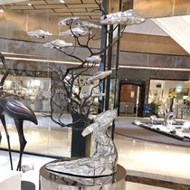 Modern minimalist stainless steel cloud animal deer head creative modeling combination sculpture ornaments Model Room large landing