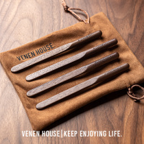 Vineng Palace Pavilion Small Capital Black Walnuts Wood Coffee Stirring Beech Wood Log Craftsmanship Delicately Round And High End Stirring Stick