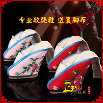 Zhenglong costume Peking Opera Opera Opera stepping on the corner soft stitch Huadan tie small feet color shoes Sanyizhai three-inch golden lotus shoes