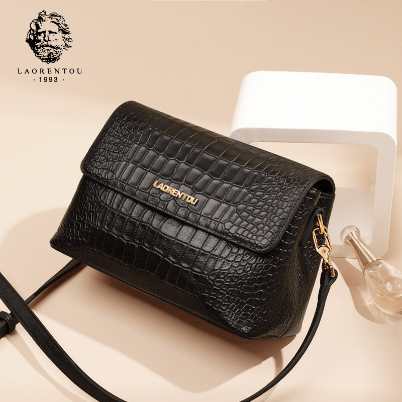 Old Head Autumn Leather Mom Bag Girl New Style Crocodile Pattern Middle-aged One-shoulder Lady Slant Bag