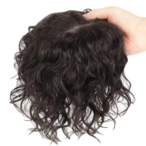 Overhead hair patch to cover white hair Ladys real hair Invisible and seamless fake bangs wig film Elderly hair patch curls