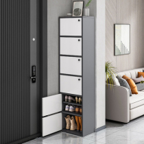 Narrow Shoe Cabinet Close To Wall Bedroom Multilayer Home Doorway Small Size Light Lavish Shoes Shelf High Standing Dust Mesh Red 2021