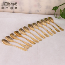 Copper spoon copper spoon copper rice spoon handmade long-handled rice spoon household tableware pure copper twelve raw spoons single