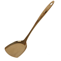Pure copper spatula one-piece forming copper tableware Brass household shovel Copper long handle cooking shovel Brass thickened cooking kitchenware