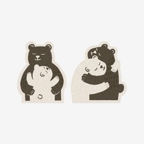 120 black and white hugging bear coconut jelly snacks yogurt Japanese cheese cheese sealing stickers handwritten cute baking