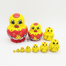 Shake Soundnet Red Chicken ten Floors Small Chicken Russian Set Dolls Wooden Toy Craft Gift Valentines Day Gift Mercy