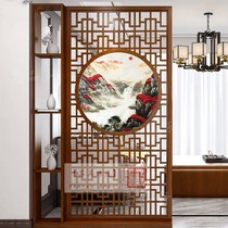  Double-sided embroidery embroidery handmade Su embroidery New Chinese style entrance living room screen partition lattice round 80CM finished hanging painting