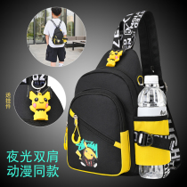 Childrens outdoor travel small backpack Boys oblique cross-bag cute boy chest bag tide primary school student shoulder backpack
