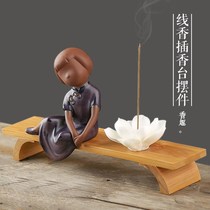 Brand lotus incense insert seat sandalwood line incense burner Zen ceramic bamboo seat incense burner home tea ceremony aromatherapy bedroom