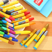 Del oil painting stick kindergarten baby children primary school students draw crayons safe and tasteless 24 color oil stick pen set 12 color crayon multi-color painting pen color graffiti pen art supplies