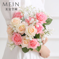 Feel moisturizing rose high simulation rose simulation bouquet living room meal desktop soft decoration fake flower art home ornaments